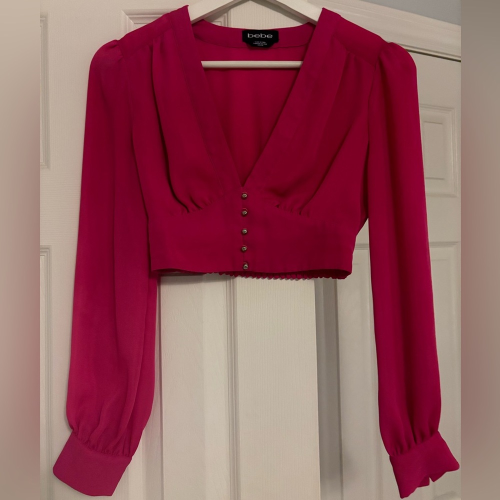 BEBE pink magenta crop top XXS